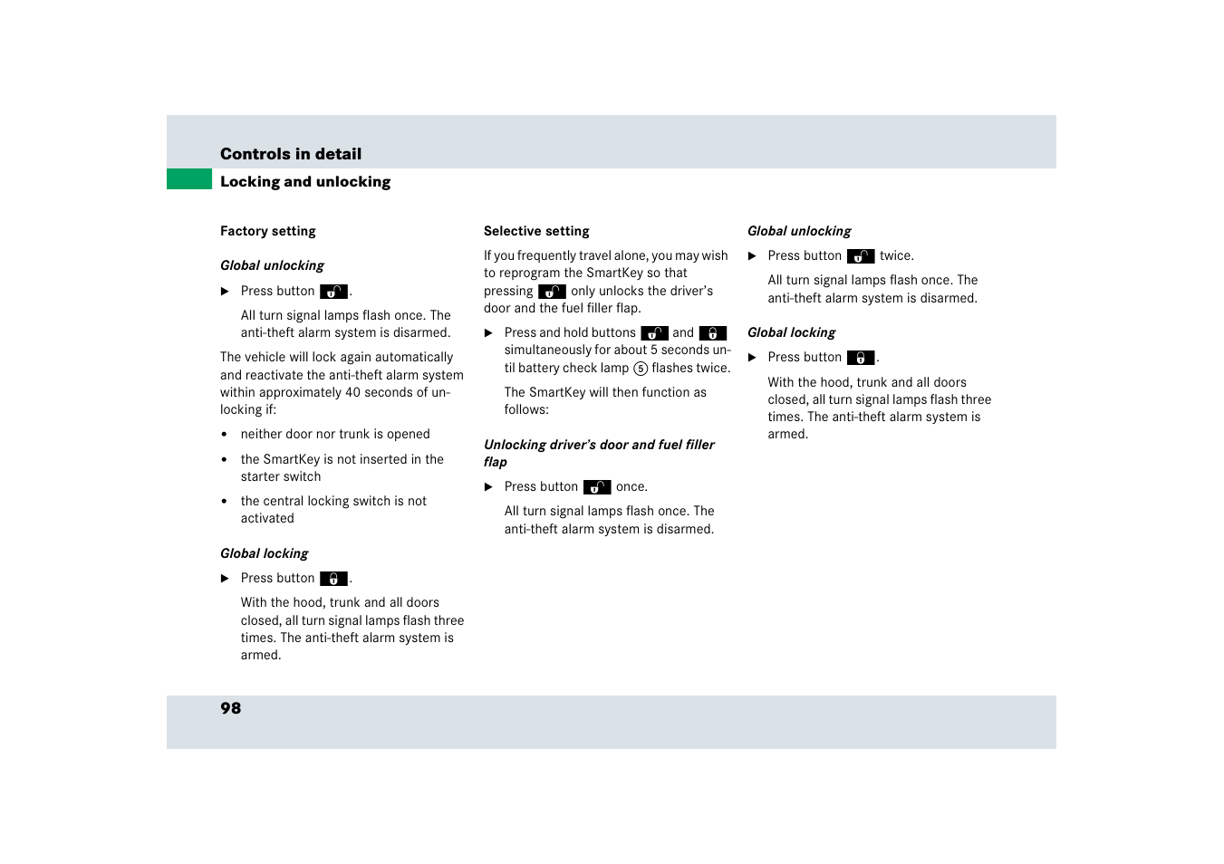 Mercedes-Benz SLR-Class 2006 User Manual | Page 99 / 409
