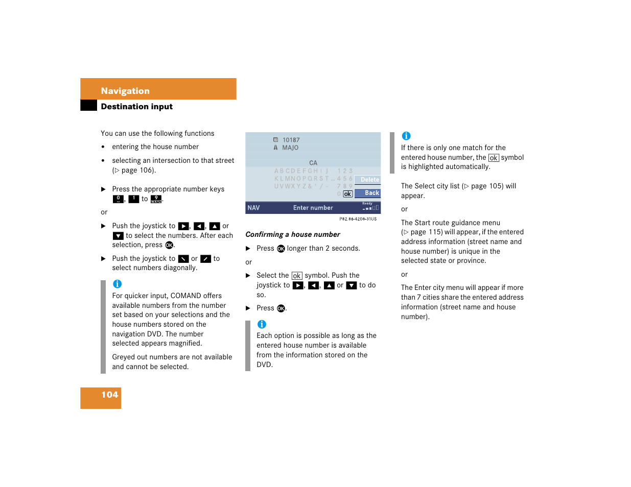 Mercedes-Benz C-Sedan OCS 2005 COMAND Manual User Manual | Page 164 / 237