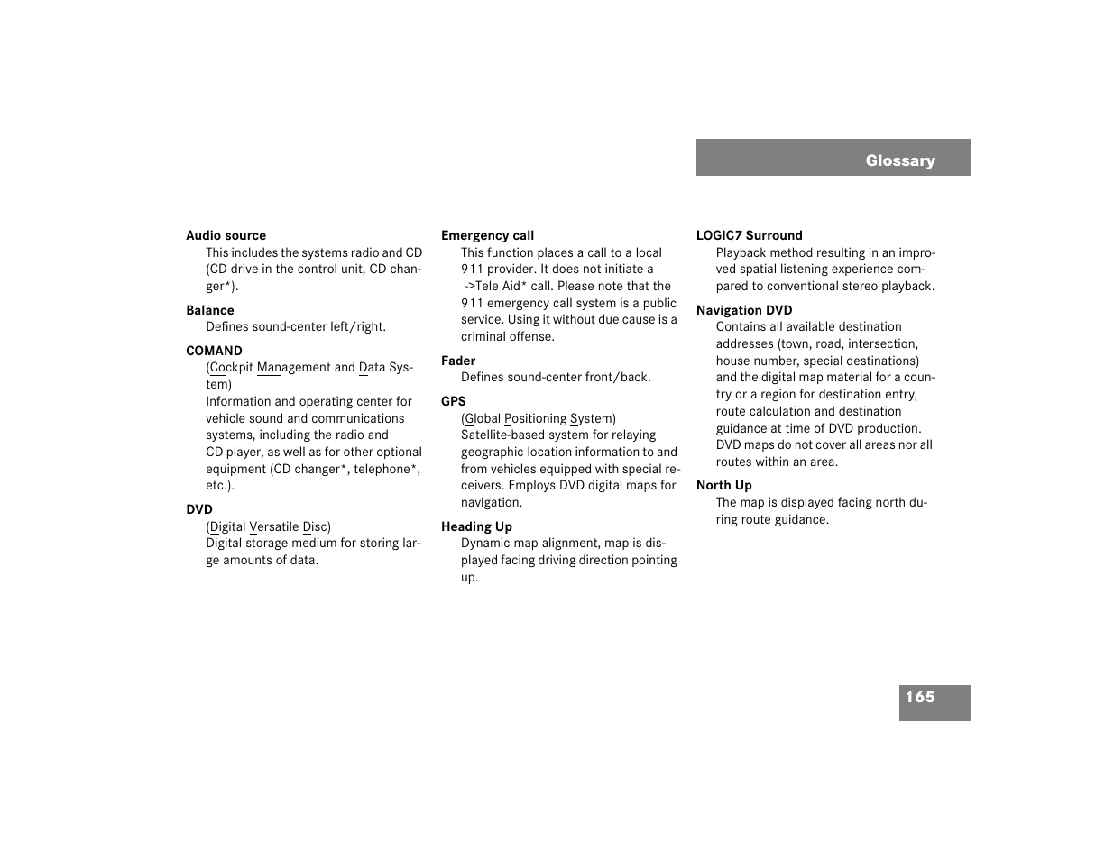 Mercedes-Benz C-Sedan OCS 2005 COMAND Manual User Manual | Page 225 / 237