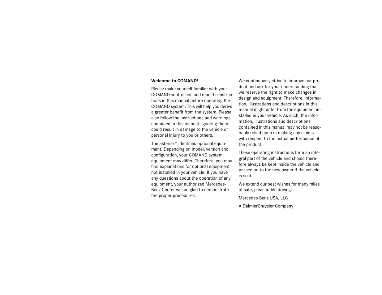 Mercedes-Benz C-Sedan OCS 2005 COMAND Manual User Manual | Page 3 / 237