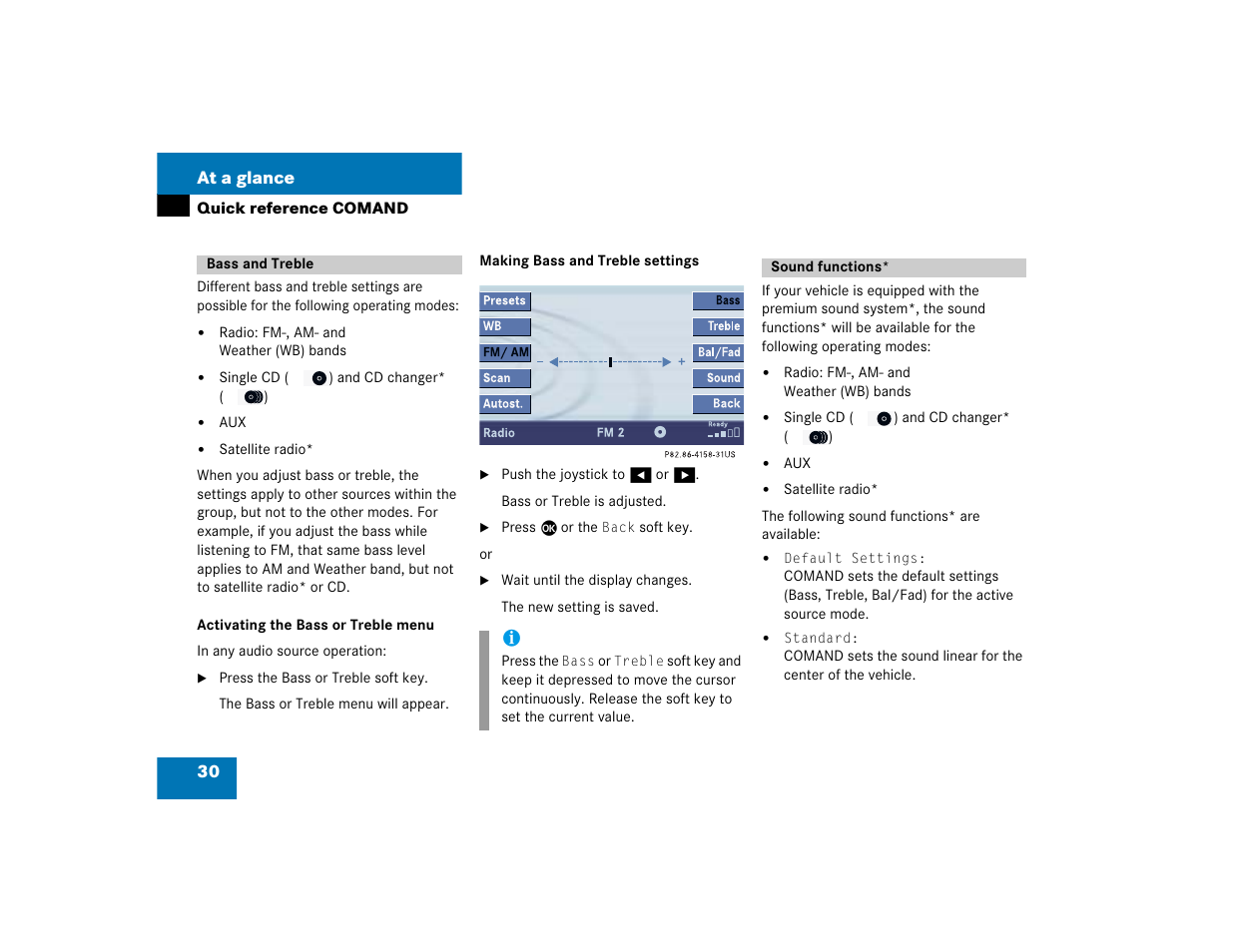 30 at a glance | Mercedes-Benz C-Sedan OCS 2005 COMAND Manual User Manual | Page 90 / 237