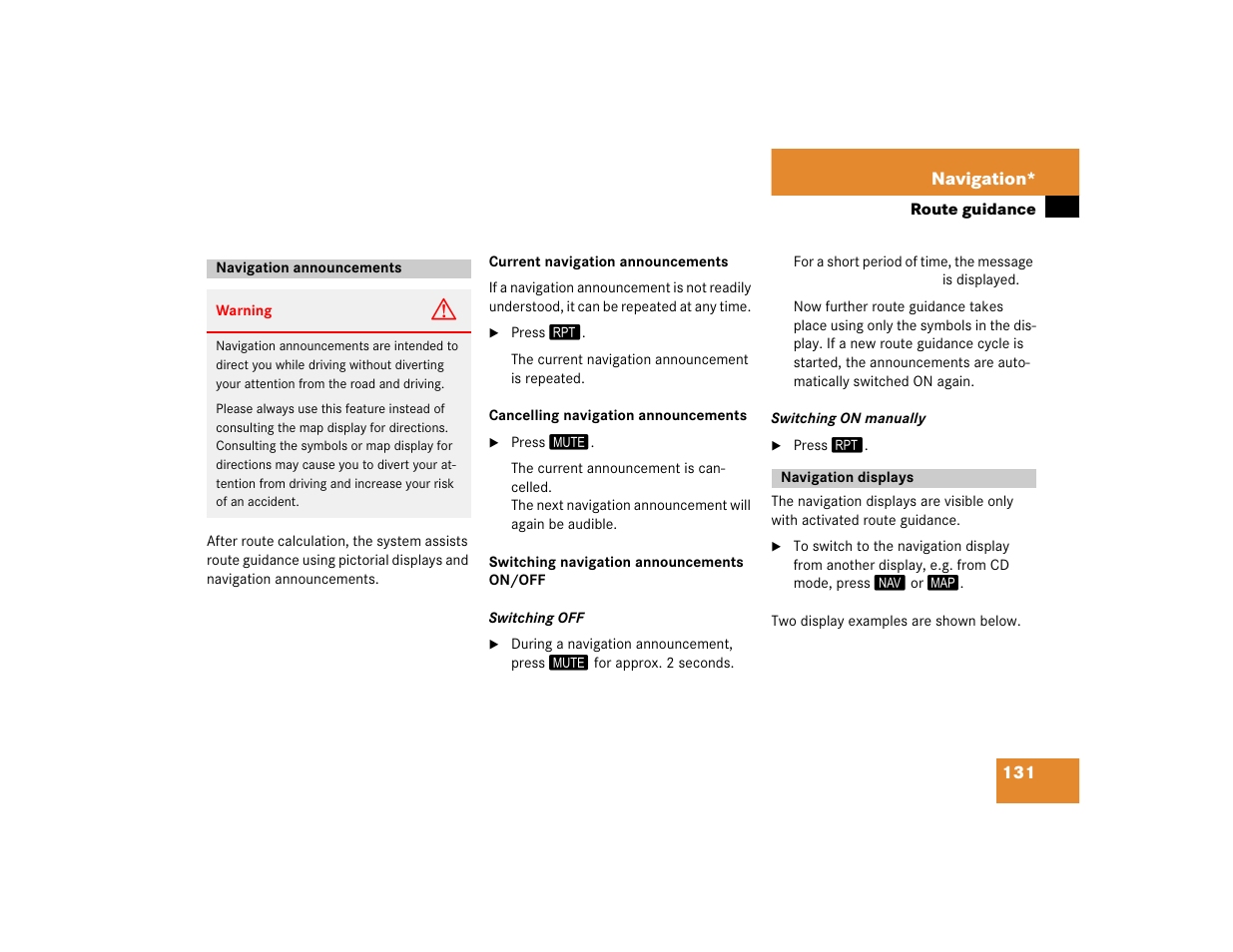 Mercedes-Benz E-Wagon 2005 COMAND Manual User Manual | Page 132 / 186