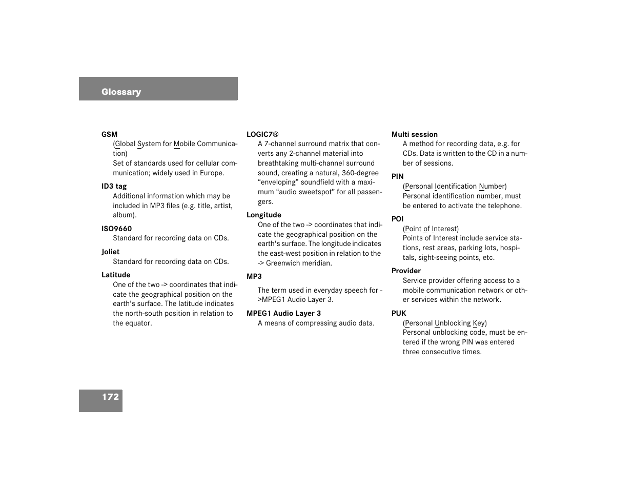 Mercedes-Benz E-Wagon 2005 COMAND Manual User Manual | Page 173 / 186