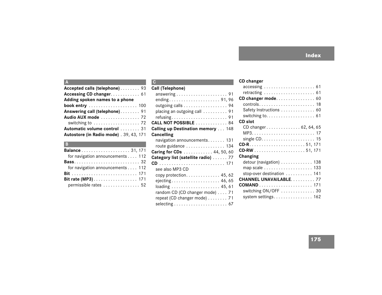 Mercedes-Benz E-Wagon 2005 COMAND Manual User Manual | Page 176 / 186