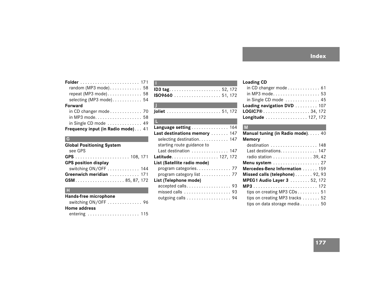 Mercedes-Benz E-Wagon 2005 COMAND Manual User Manual | Page 178 / 186