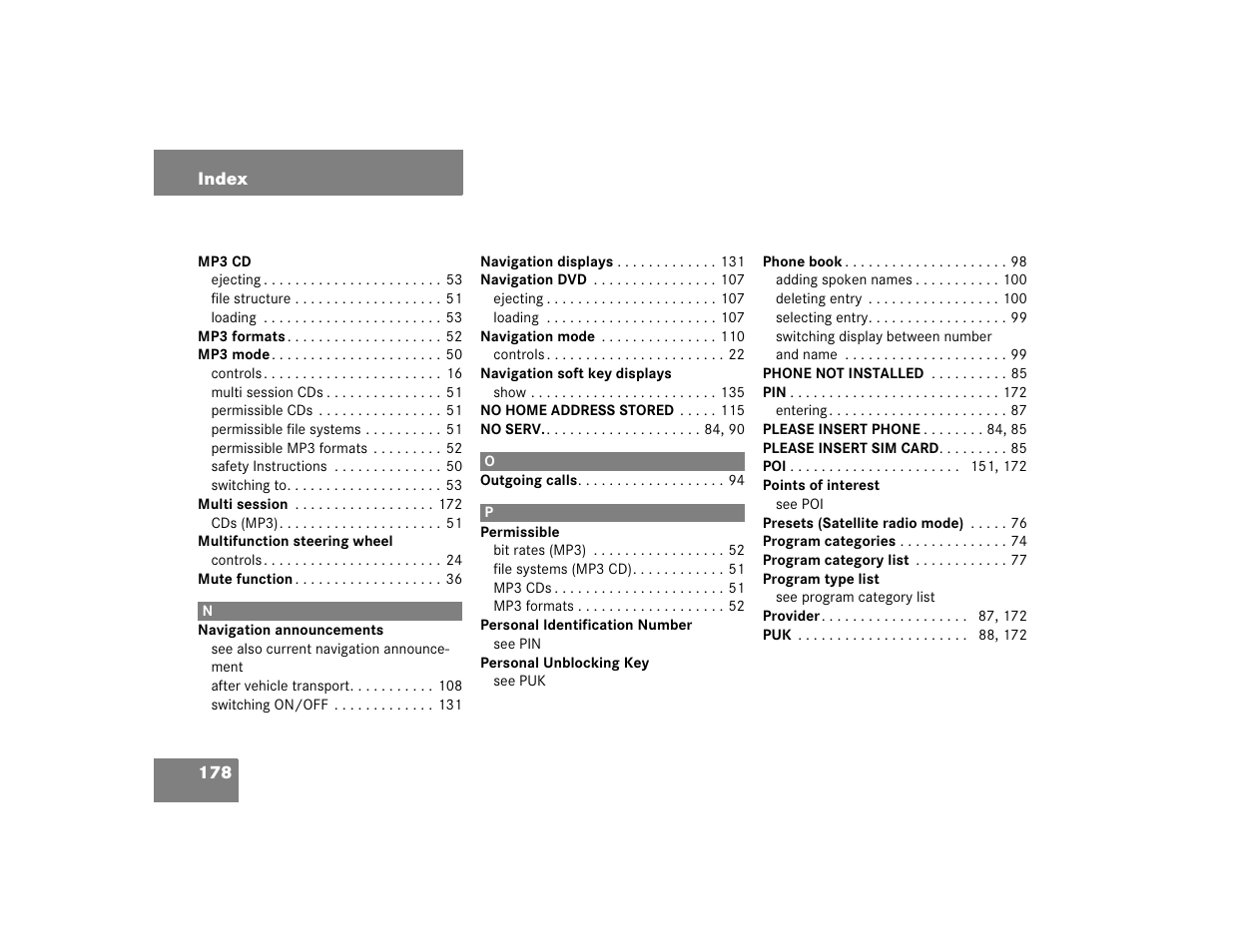 Mercedes-Benz E-Wagon 2005 COMAND Manual User Manual | Page 179 / 186