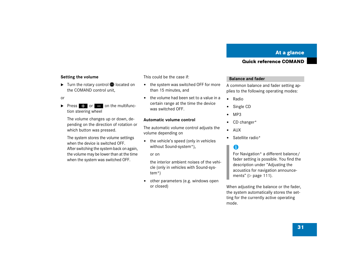 Mercedes-Benz E-Wagon 2005 COMAND Manual User Manual | Page 32 / 186