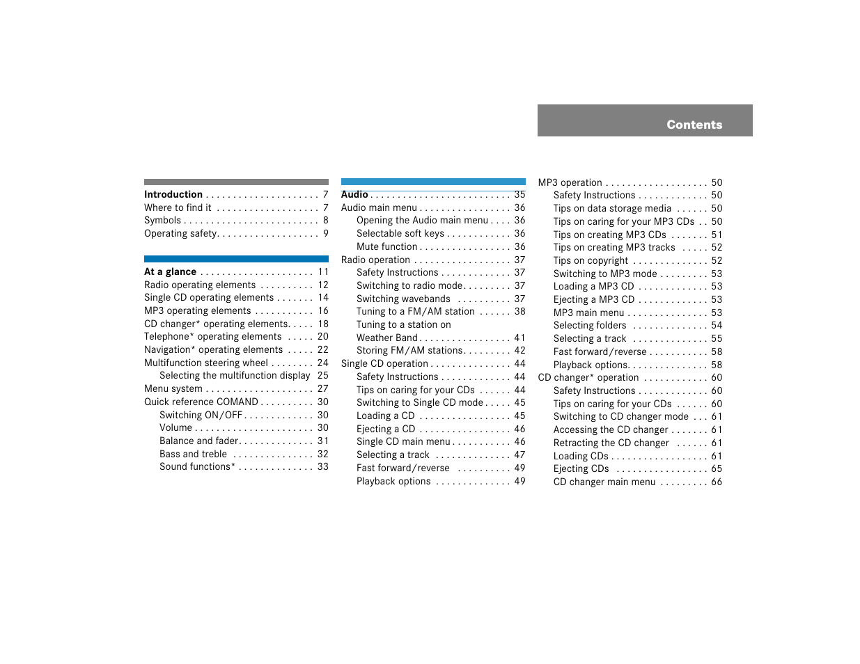 Mercedes-Benz E-Wagon 2005 COMAND Manual User Manual | Page 4 / 186