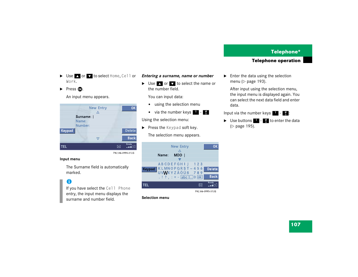 Mercedes-Benz CL-Class 2005 COMAND Manual User Manual | Page 109 / 227