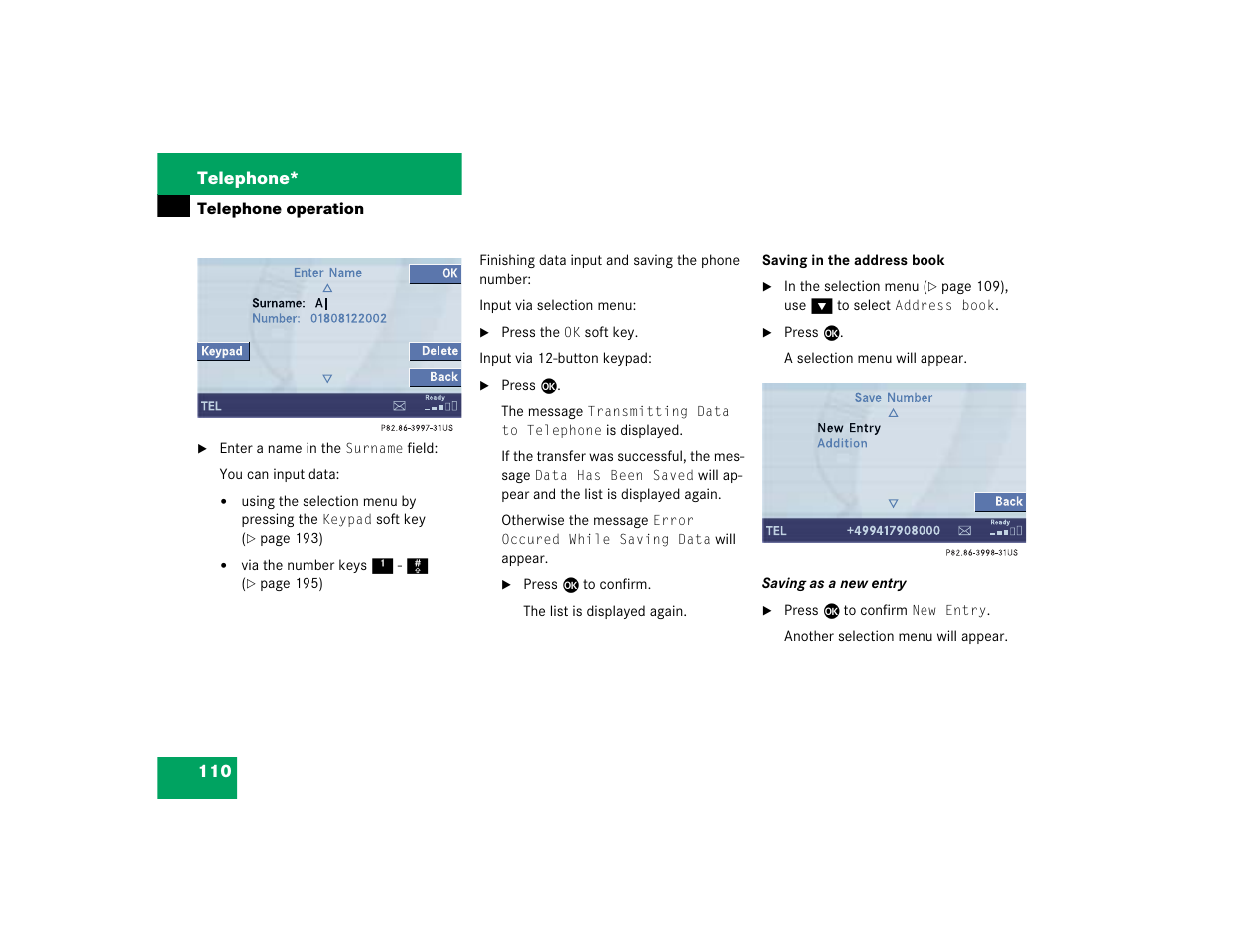 Mercedes-Benz CL-Class 2005 COMAND Manual User Manual | Page 112 / 227