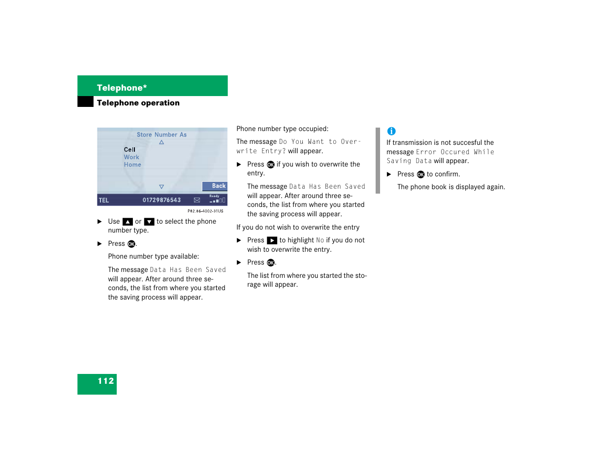 Mercedes-Benz CL-Class 2005 COMAND Manual User Manual | Page 114 / 227