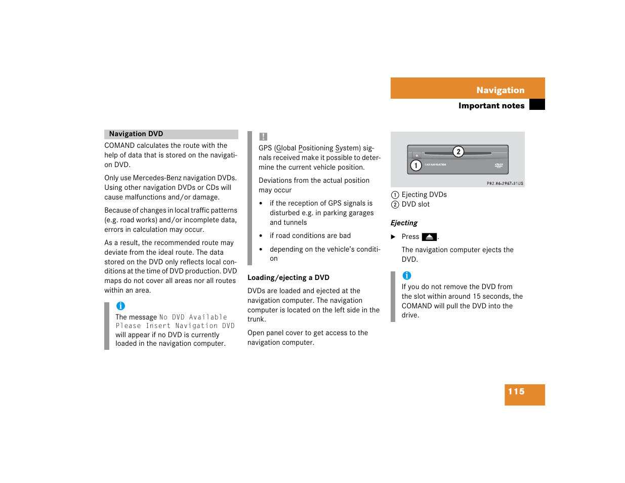 Mercedes-Benz CL-Class 2005 COMAND Manual User Manual | Page 117 / 227