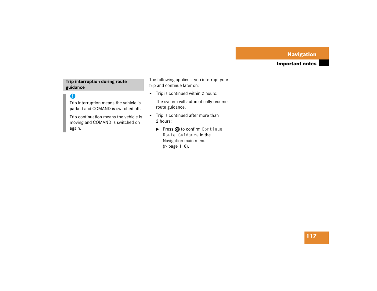 Mercedes-Benz CL-Class 2005 COMAND Manual User Manual | Page 119 / 227