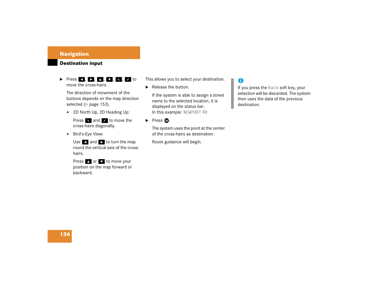 Mercedes-Benz CL-Class 2005 COMAND Manual User Manual | Page 138 / 227