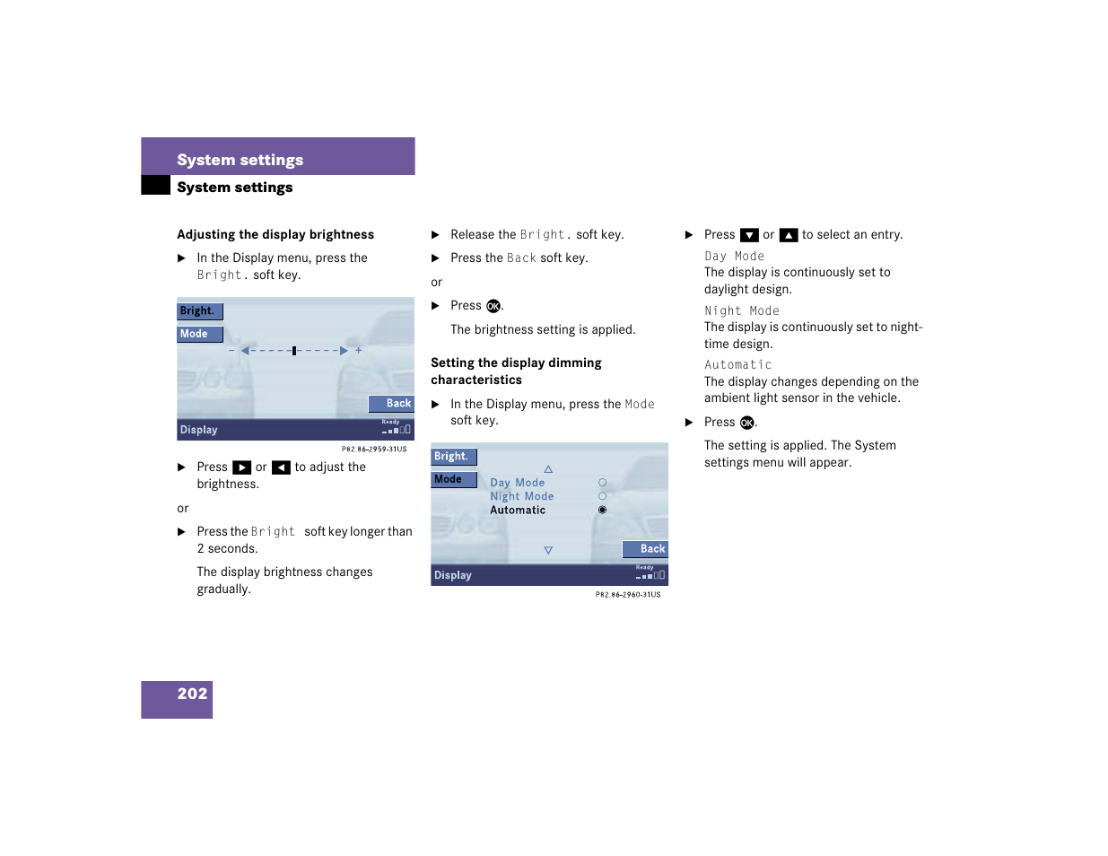 Mercedes-Benz CL-Class 2005 COMAND Manual User Manual | Page 204 / 227