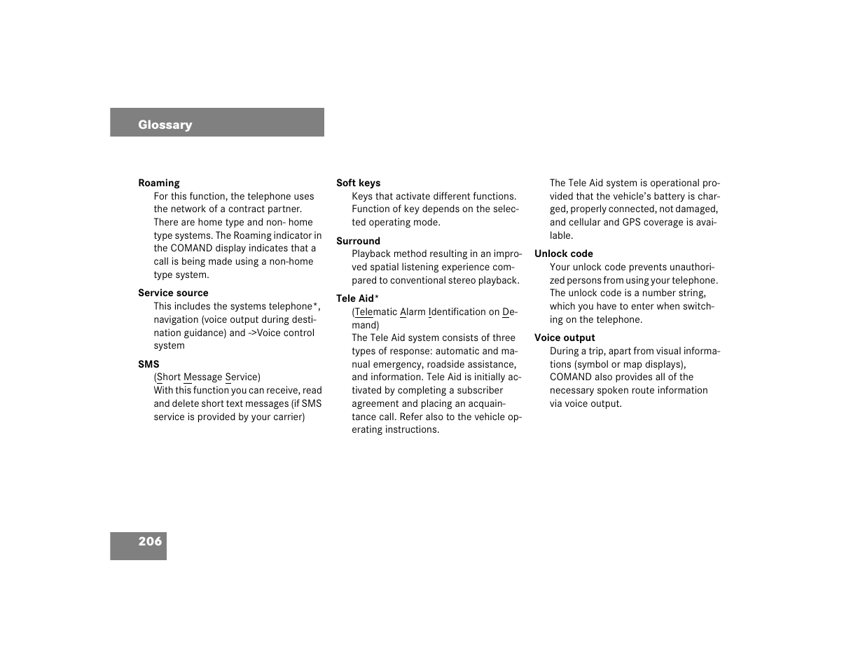 Mercedes-Benz CL-Class 2005 COMAND Manual User Manual | Page 208 / 227