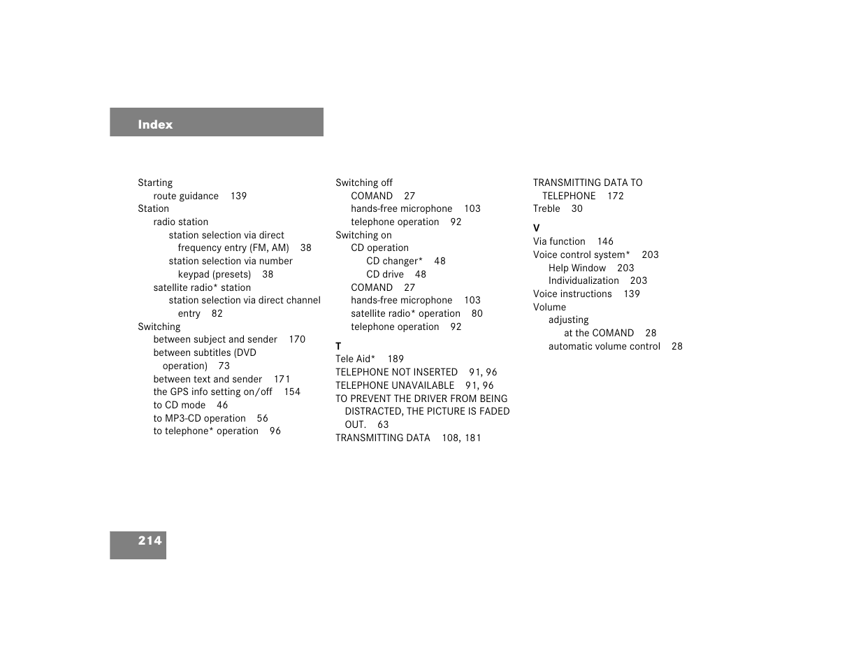 Mercedes-Benz CL-Class 2005 COMAND Manual User Manual | Page 216 / 227