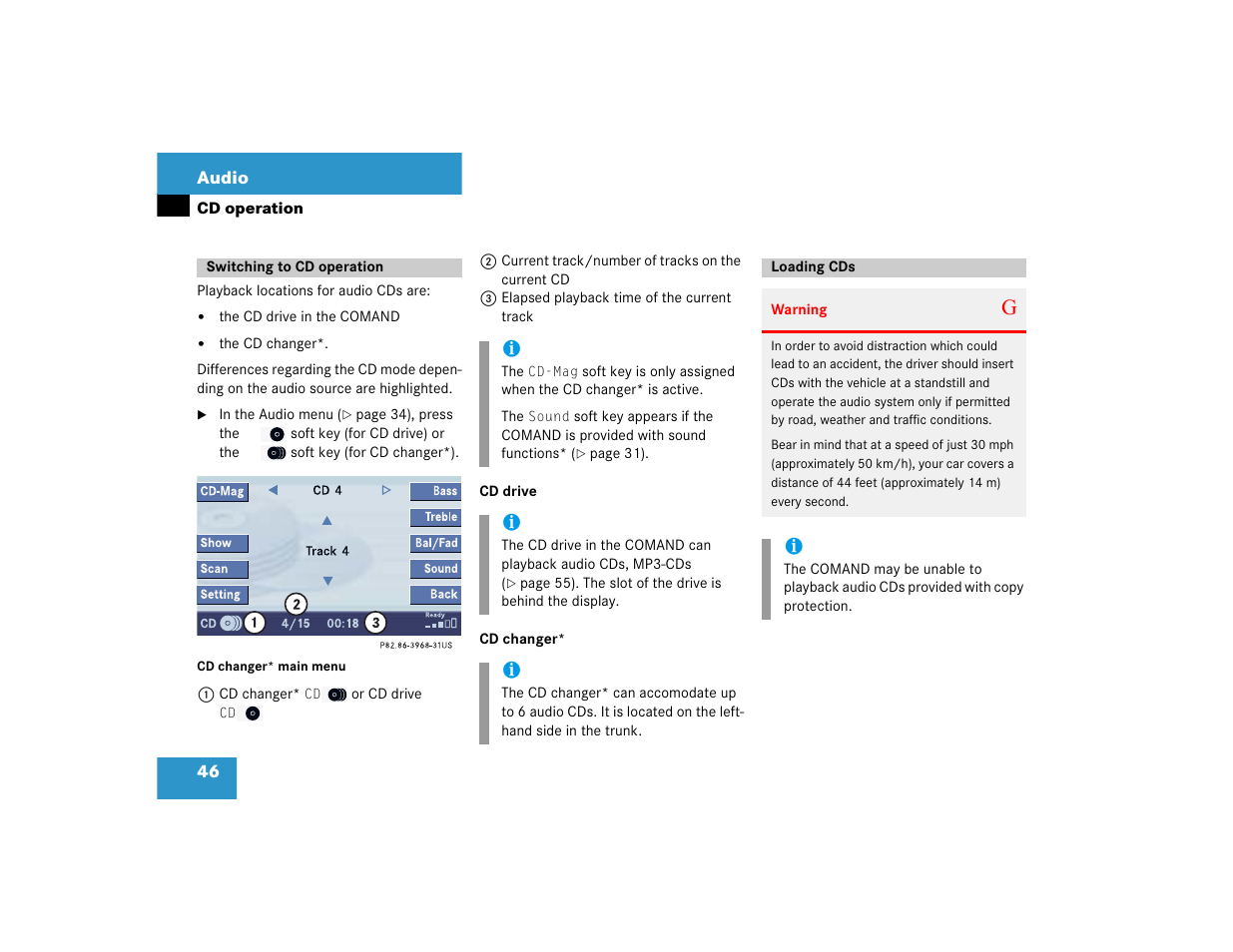 Mercedes-Benz CL-Class 2005 COMAND Manual User Manual | Page 48 / 227