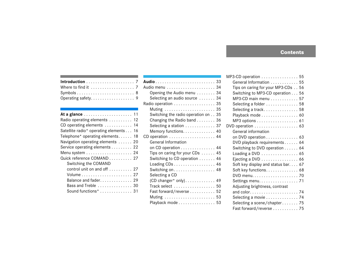 Mercedes-Benz CL-Class 2005 COMAND Manual User Manual | Page 5 / 227