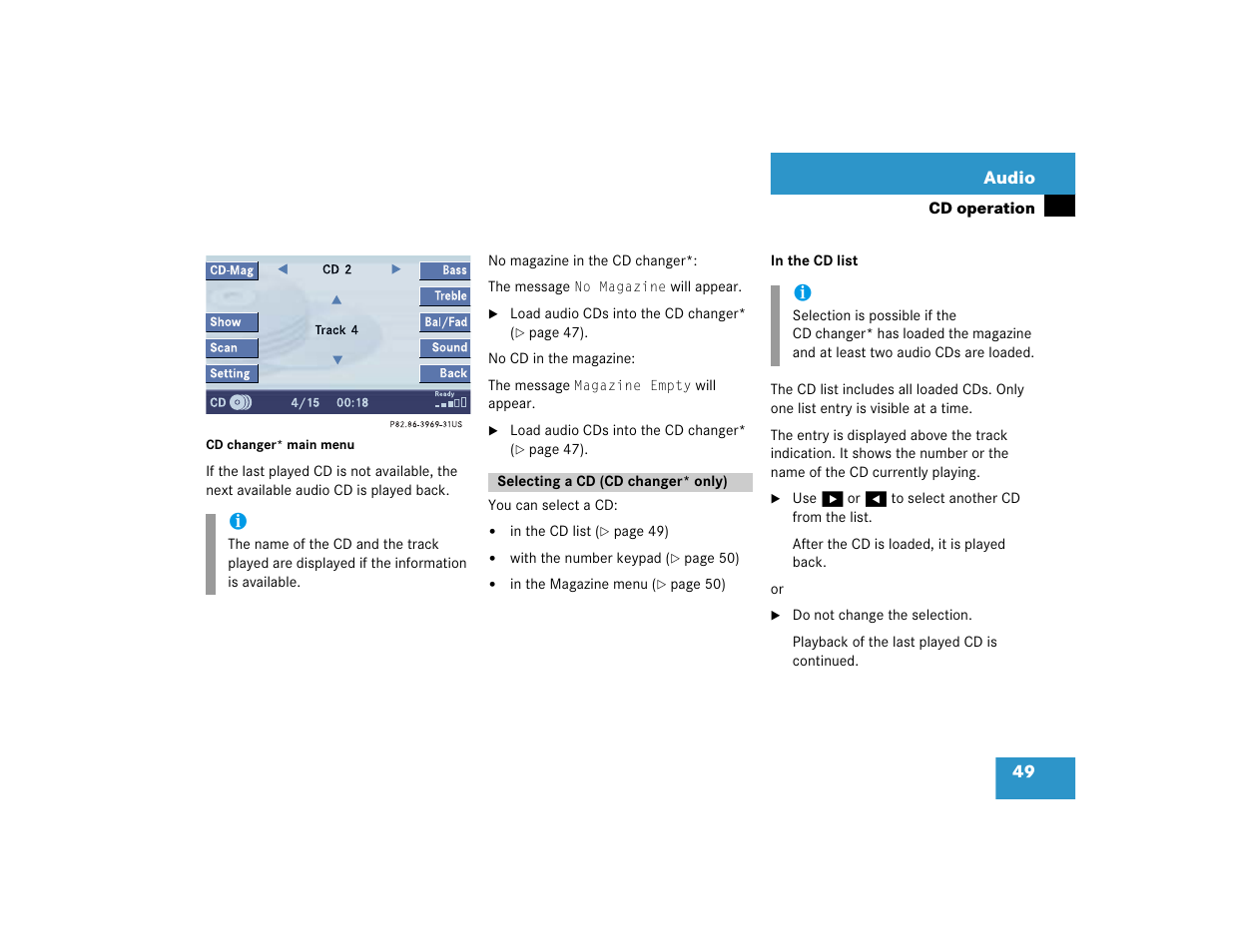 Mercedes-Benz CL-Class 2005 COMAND Manual User Manual | Page 51 / 227
