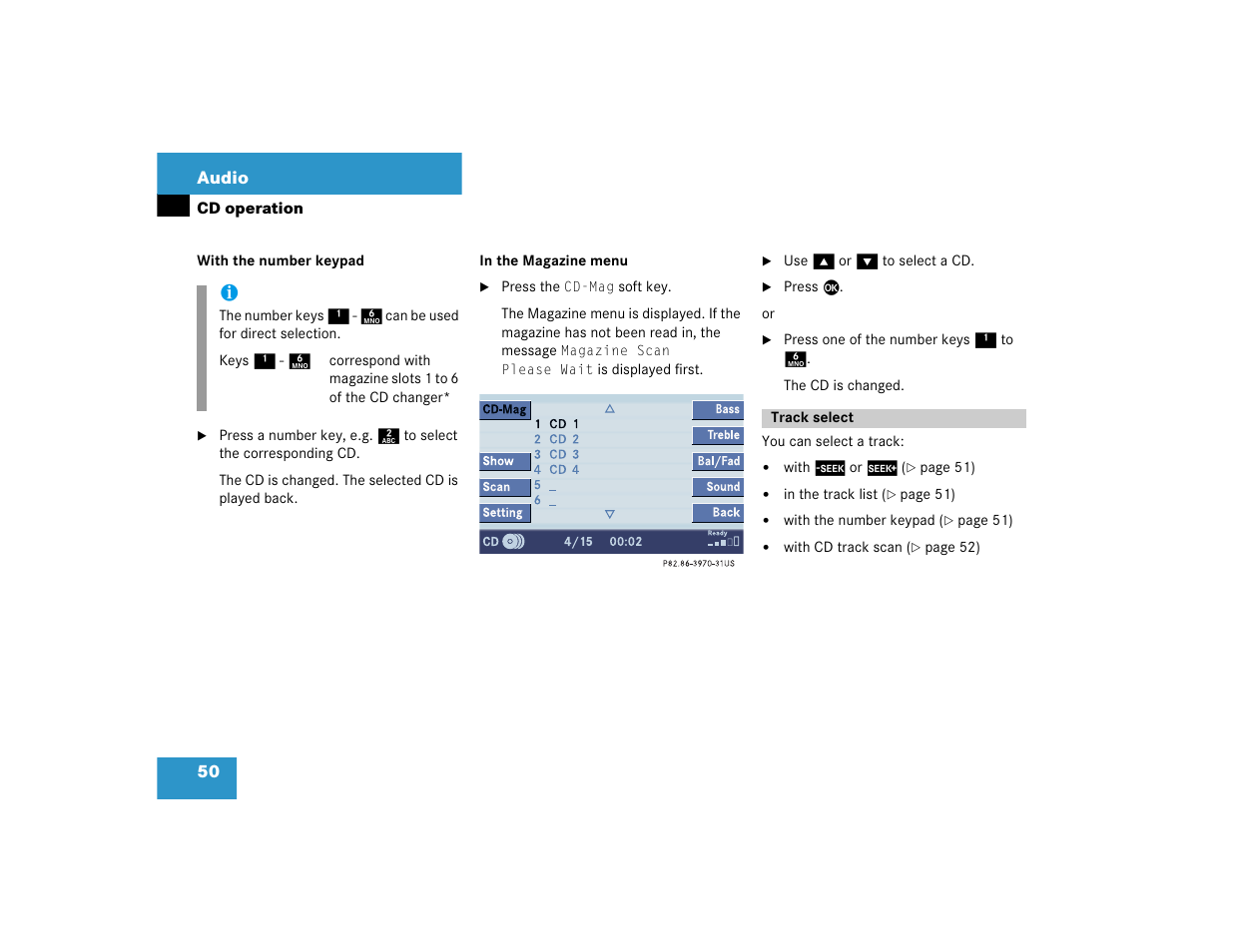 Mercedes-Benz CL-Class 2005 COMAND Manual User Manual | Page 52 / 227