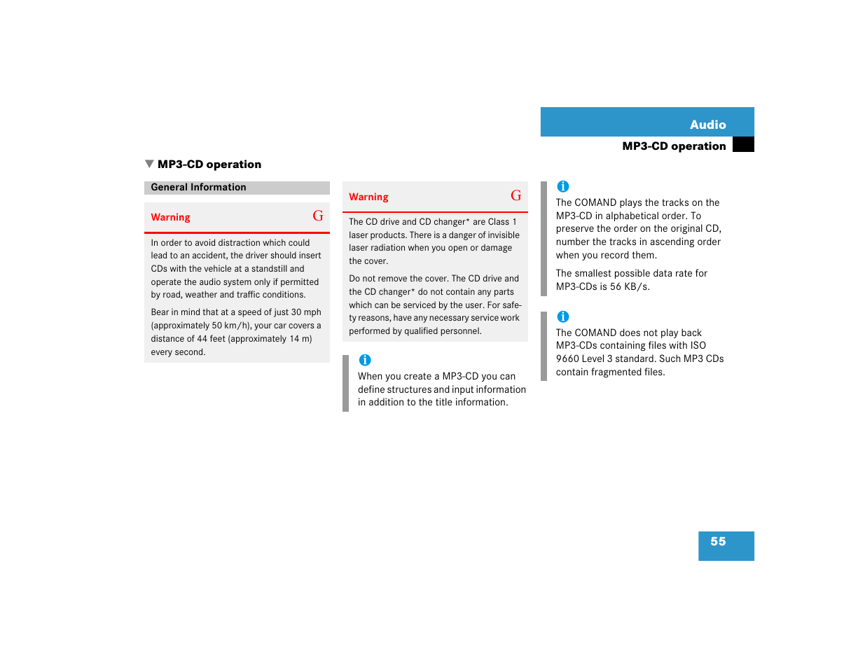 Mercedes-Benz CL-Class 2005 COMAND Manual User Manual | Page 57 / 227