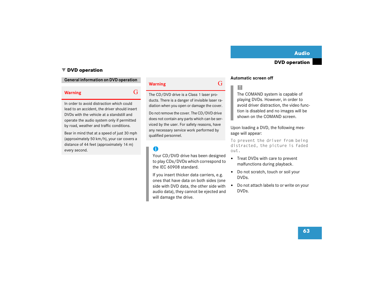 Mercedes-Benz CL-Class 2005 COMAND Manual User Manual | Page 65 / 227