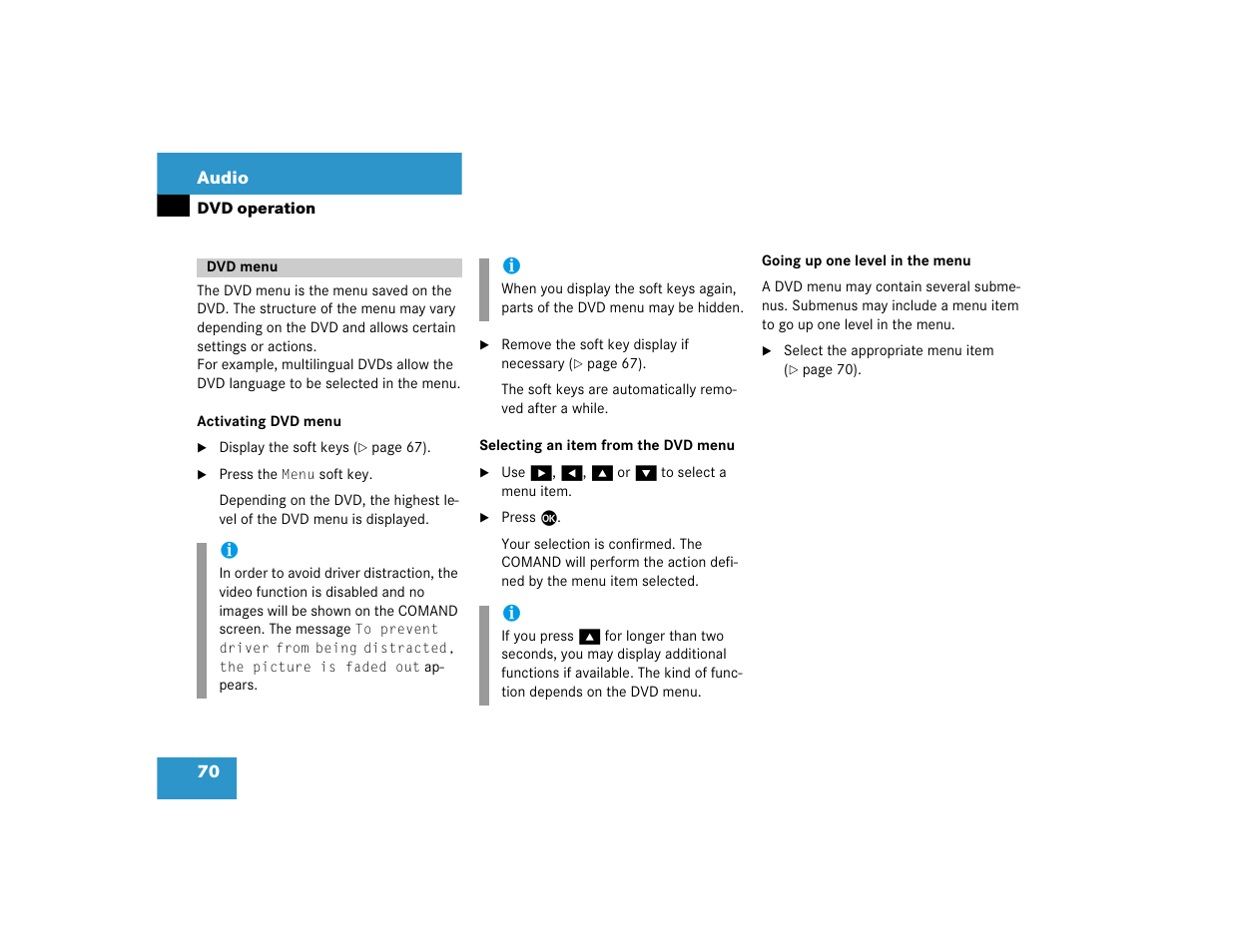 Mercedes-Benz CL-Class 2005 COMAND Manual User Manual | Page 72 / 227