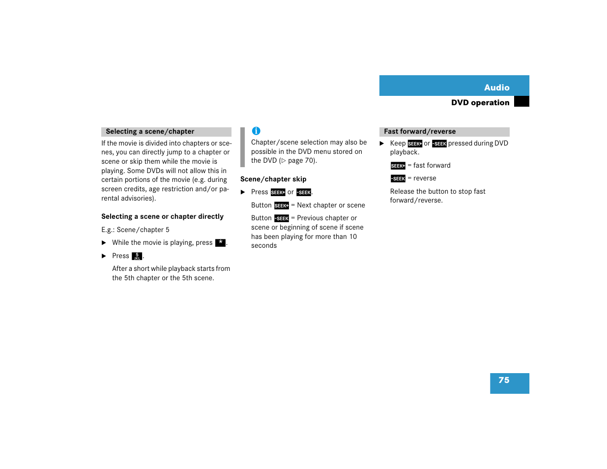 Mercedes-Benz CL-Class 2005 COMAND Manual User Manual | Page 77 / 227