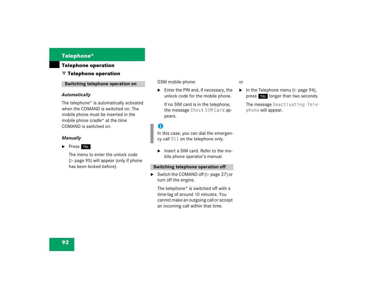 Mercedes-Benz CL-Class 2005 COMAND Manual User Manual | Page 94 / 227