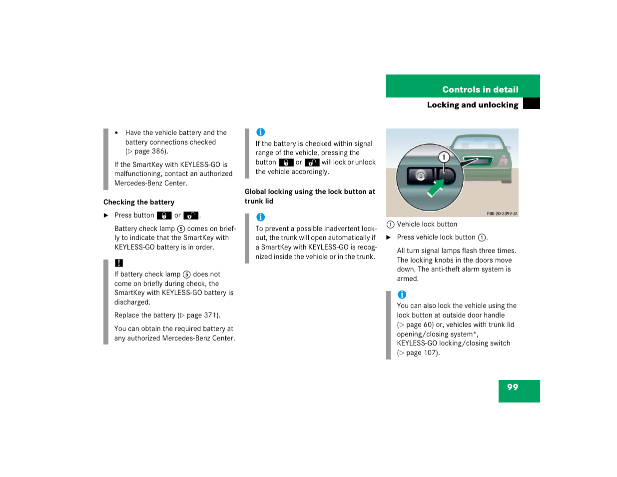 Mercedes-Benz CL-Class 2005 Owners Manual User Manual | Page 101 / 458