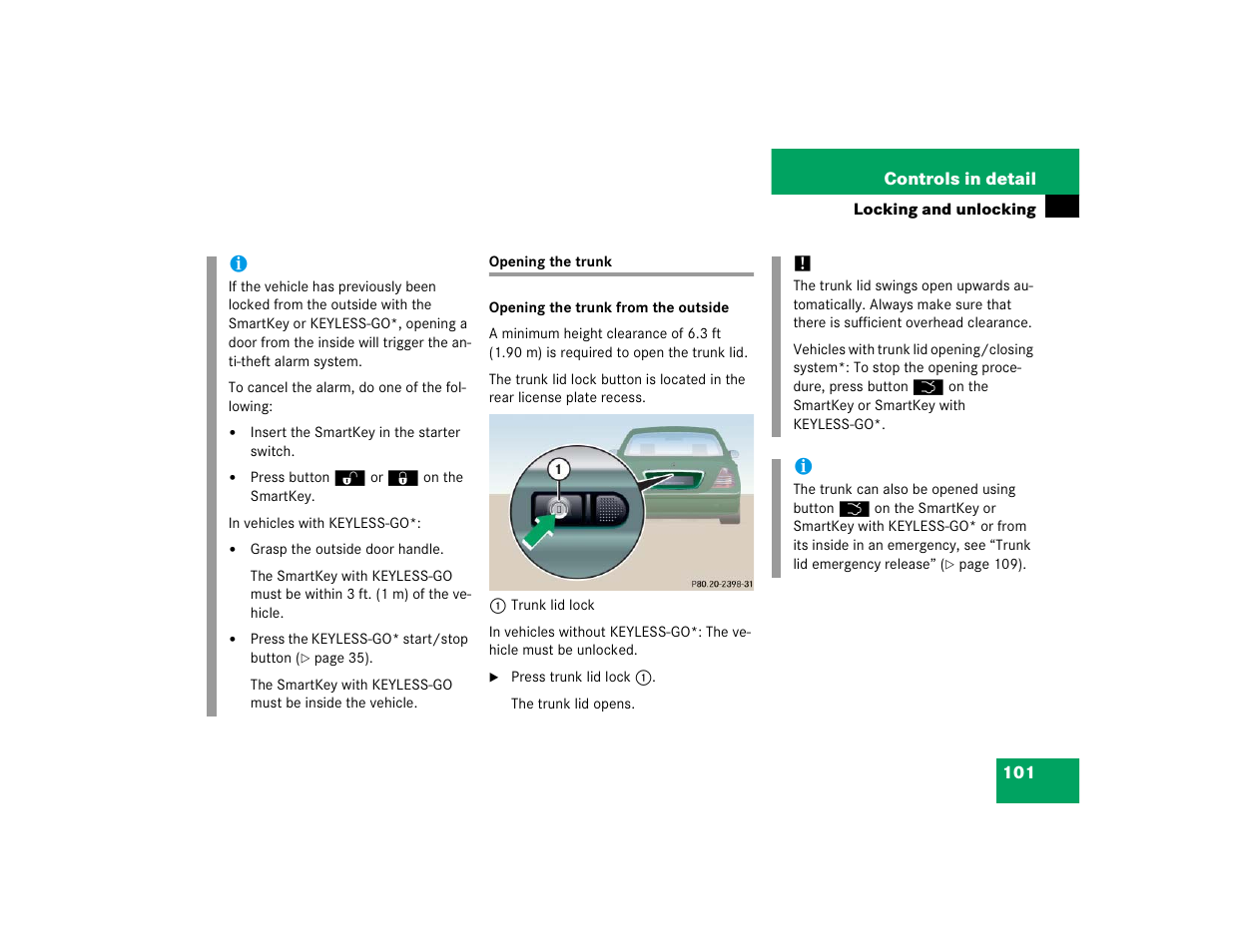 Mercedes-Benz CL-Class 2005 Owners Manual User Manual | Page 103 / 458