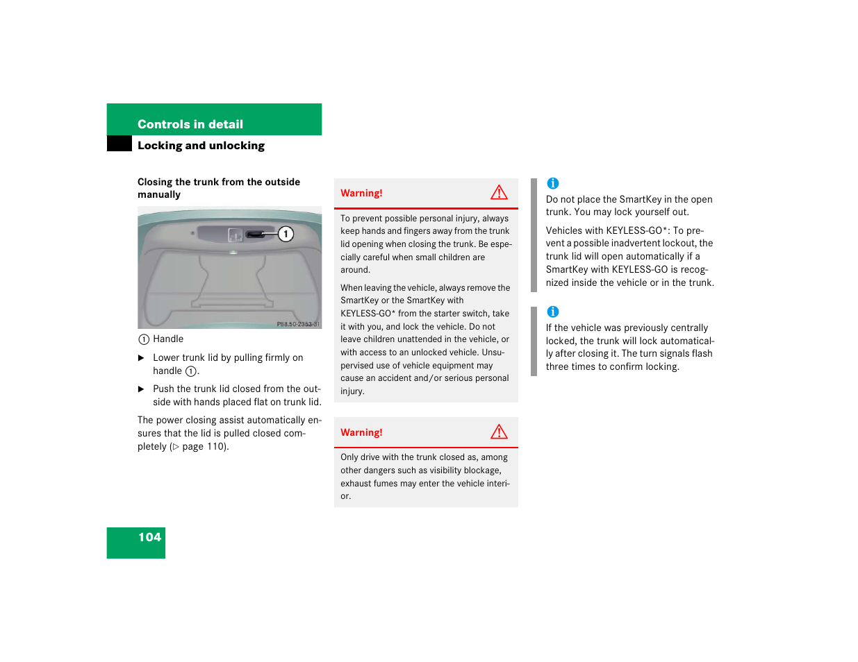 Mercedes-Benz CL-Class 2005 Owners Manual User Manual | Page 106 / 458