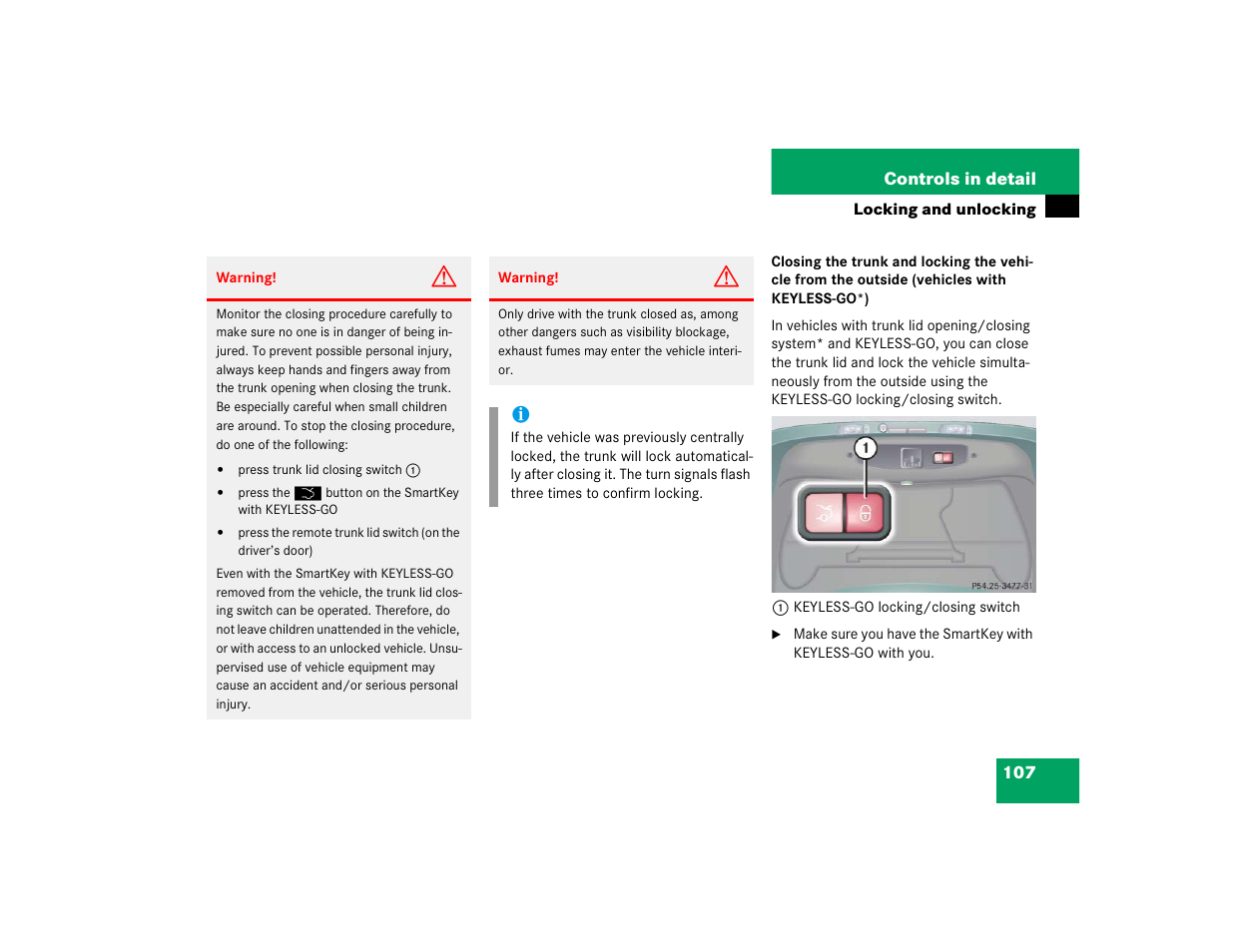 Mercedes-Benz CL-Class 2005 Owners Manual User Manual | Page 109 / 458