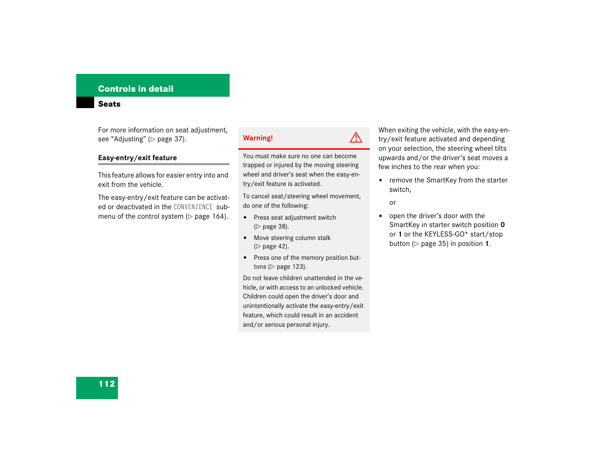 112 controls in detail | Mercedes-Benz CL-Class 2005 Owners Manual User Manual | Page 114 / 458