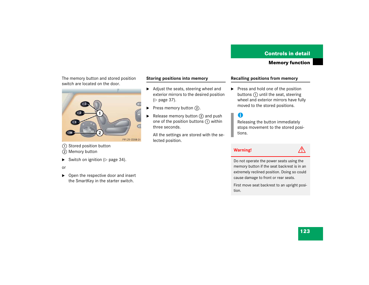 Mercedes-Benz CL-Class 2005 Owners Manual User Manual | Page 125 / 458