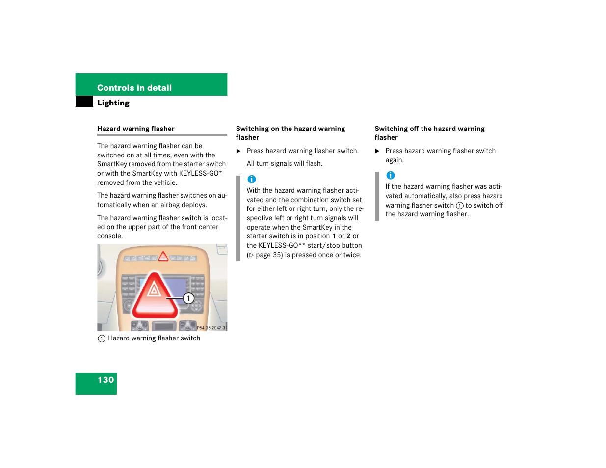 Mercedes-Benz CL-Class 2005 Owners Manual User Manual | Page 132 / 458