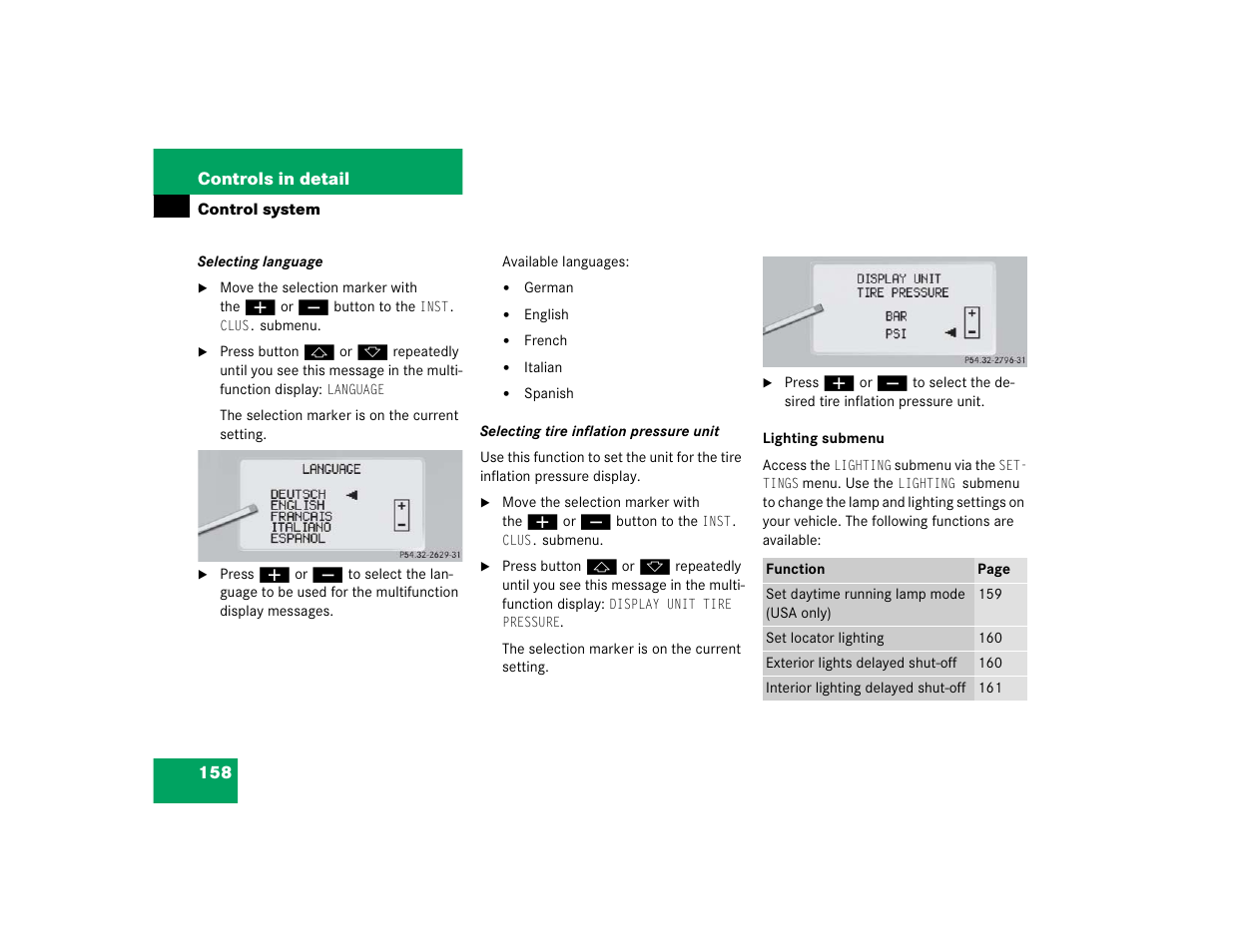 Mercedes-Benz CL-Class 2005 Owners Manual User Manual | Page 160 / 458