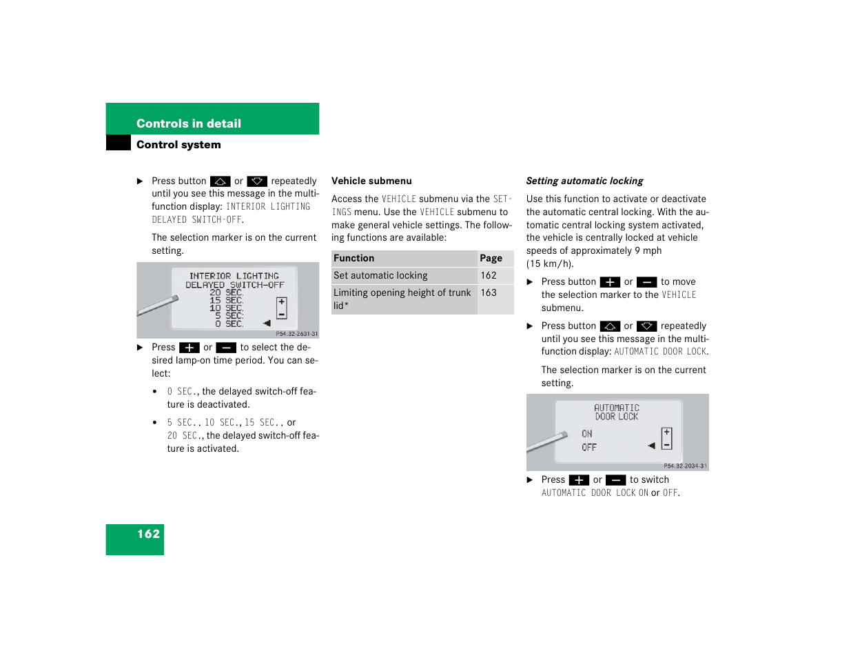 Mercedes-Benz CL-Class 2005 Owners Manual User Manual | Page 164 / 458