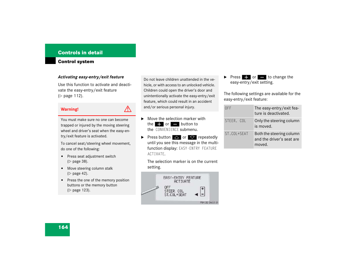 Mercedes-Benz CL-Class 2005 Owners Manual User Manual | Page 166 / 458
