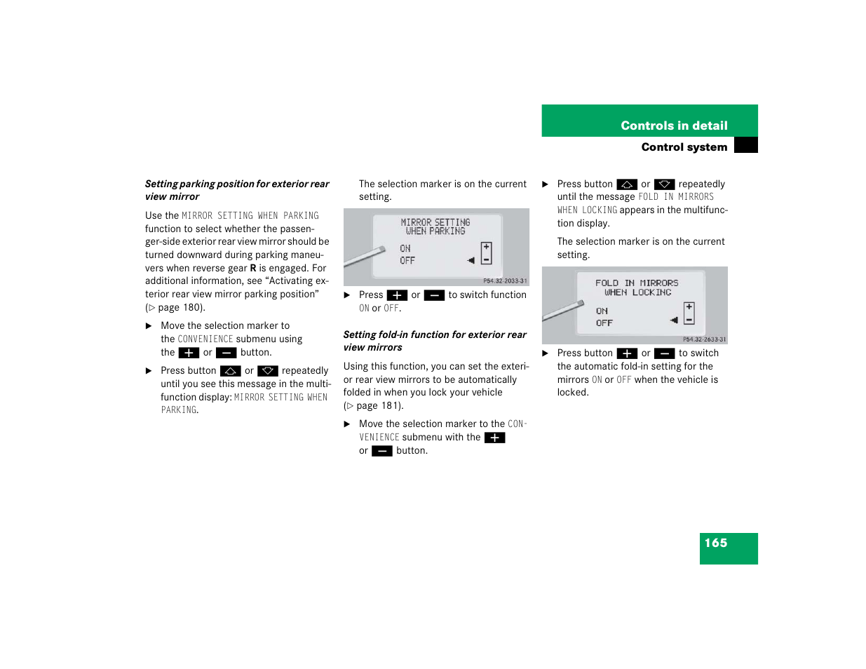 Mercedes-Benz CL-Class 2005 Owners Manual User Manual | Page 167 / 458