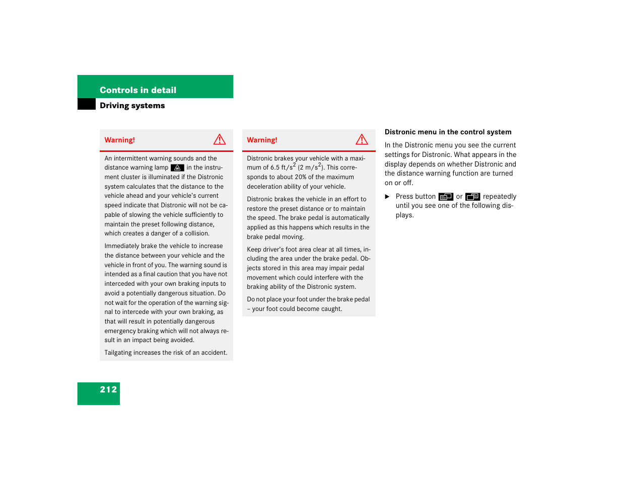 Mercedes-Benz CL-Class 2005 Owners Manual User Manual | Page 214 / 458