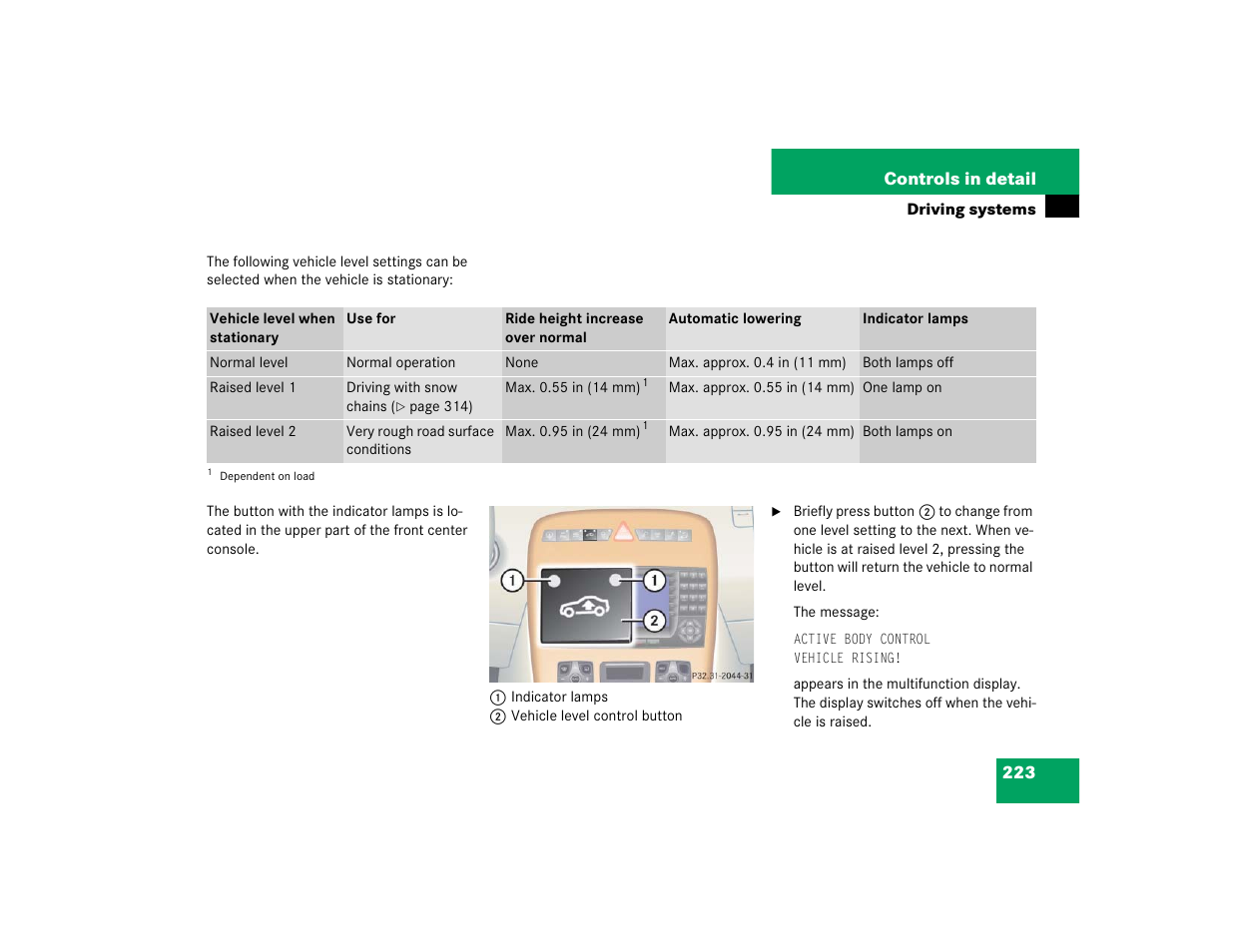 Mercedes-Benz CL-Class 2005 Owners Manual User Manual | Page 225 / 458