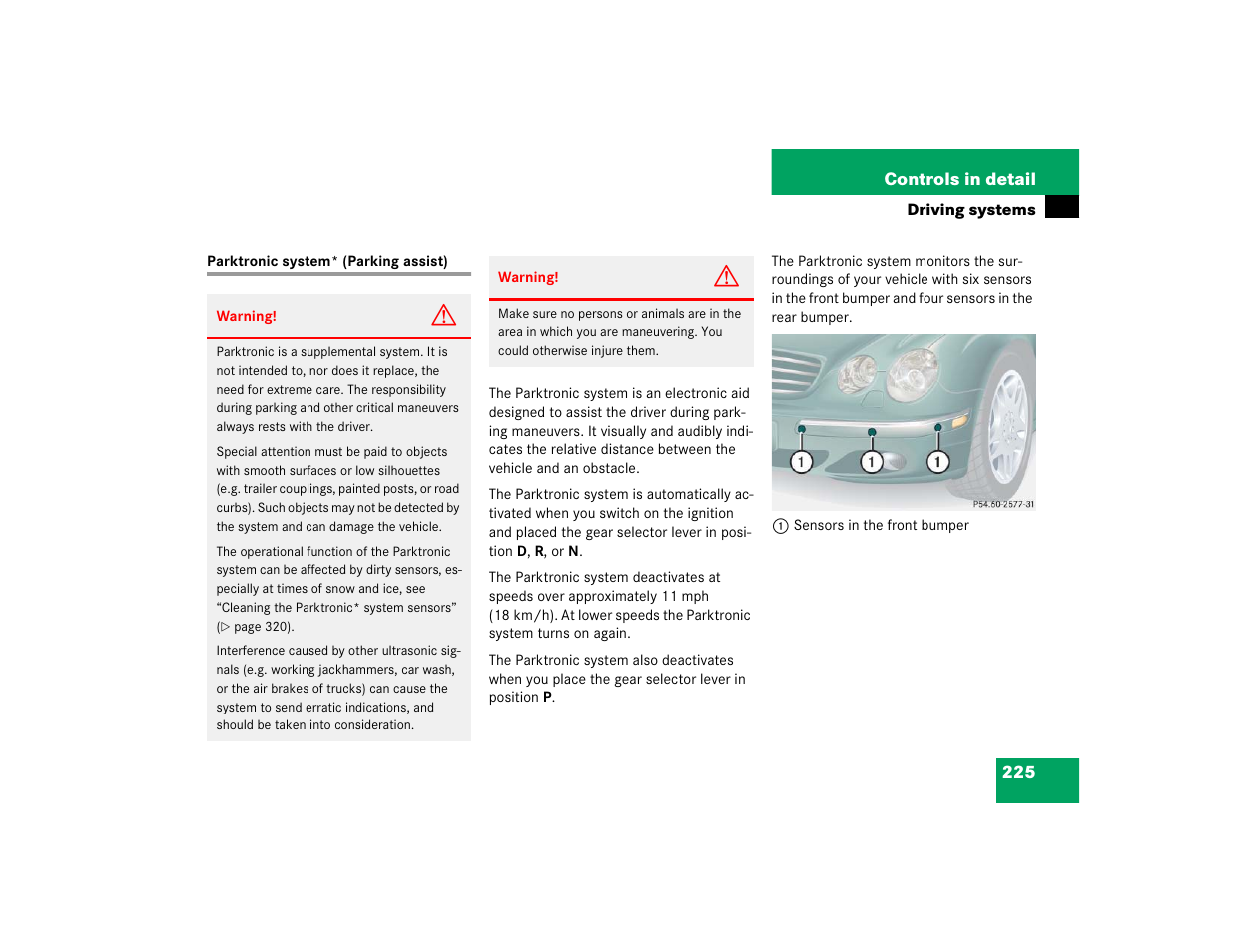 Mercedes-Benz CL-Class 2005 Owners Manual User Manual | Page 227 / 458