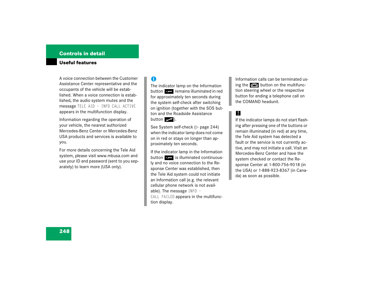 Mercedes-Benz CL-Class 2005 Owners Manual User Manual | Page 250 / 458