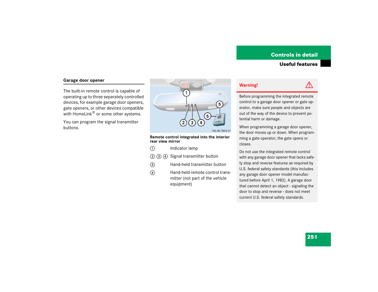 Mercedes-Benz CL-Class 2005 Owners Manual User Manual | Page 253 / 458