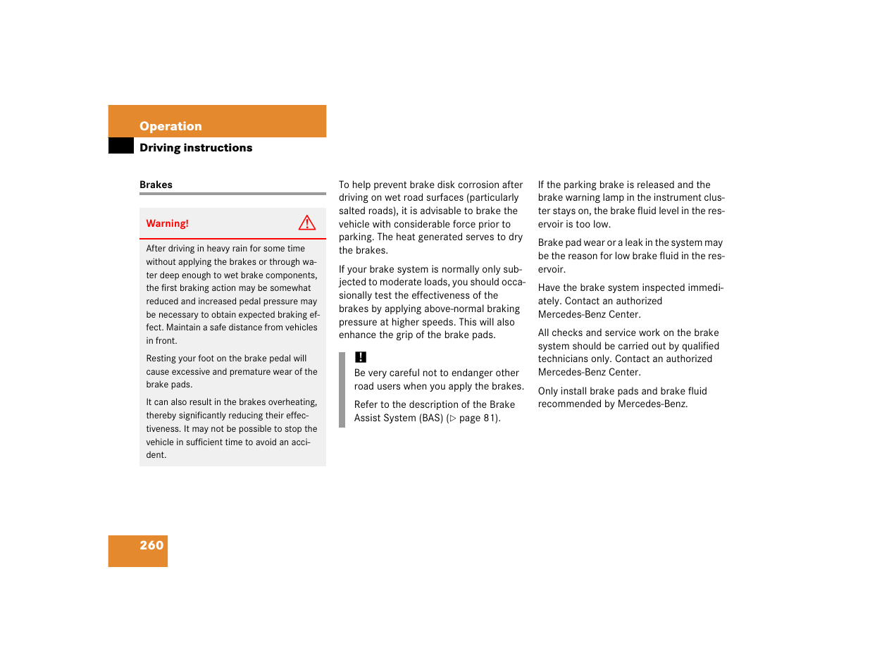 Mercedes-Benz CL-Class 2005 Owners Manual User Manual | Page 262 / 458