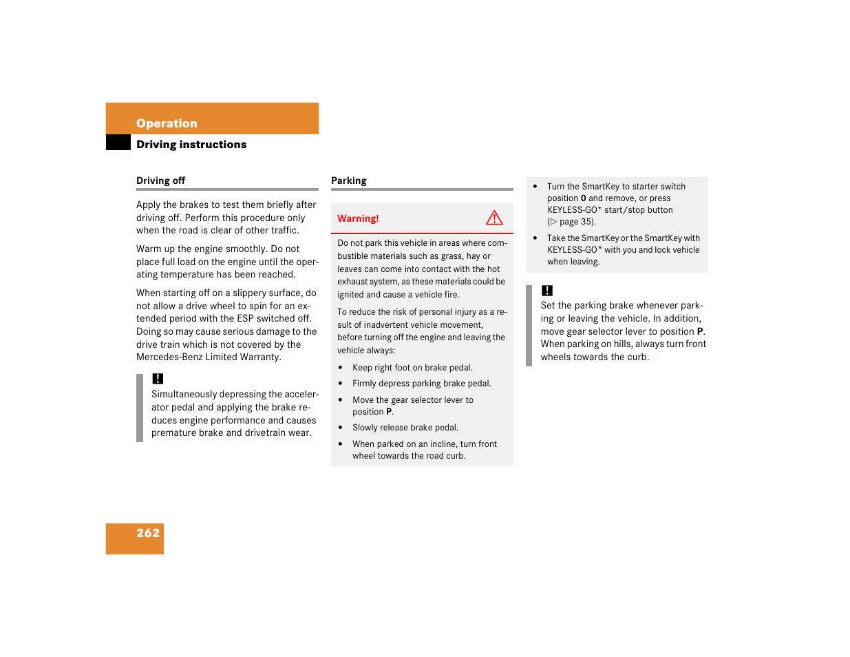 Mercedes-Benz CL-Class 2005 Owners Manual User Manual | Page 264 / 458