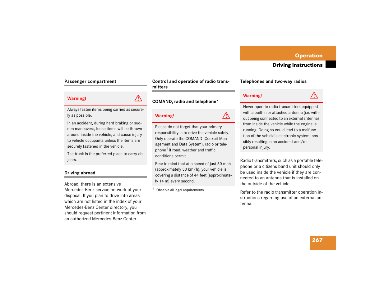 Mercedes-Benz CL-Class 2005 Owners Manual User Manual | Page 269 / 458