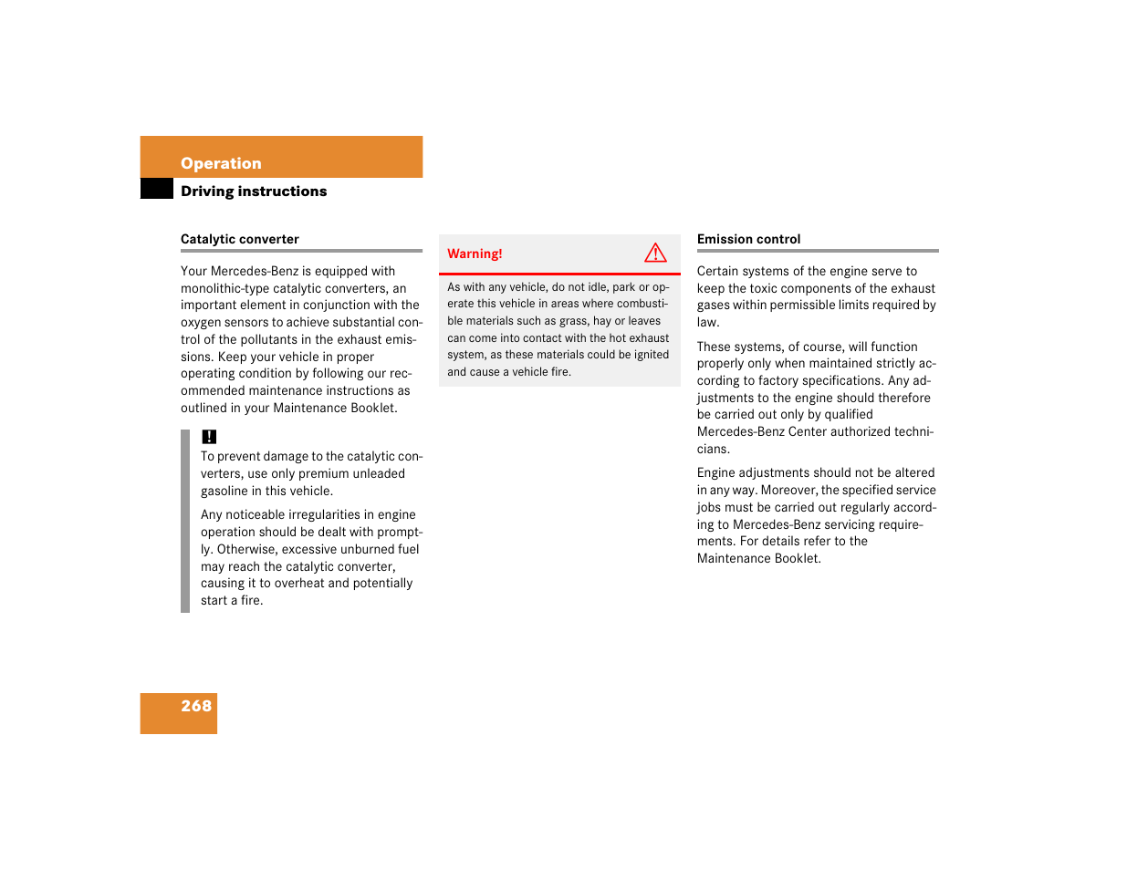 Mercedes-Benz CL-Class 2005 Owners Manual User Manual | Page 270 / 458